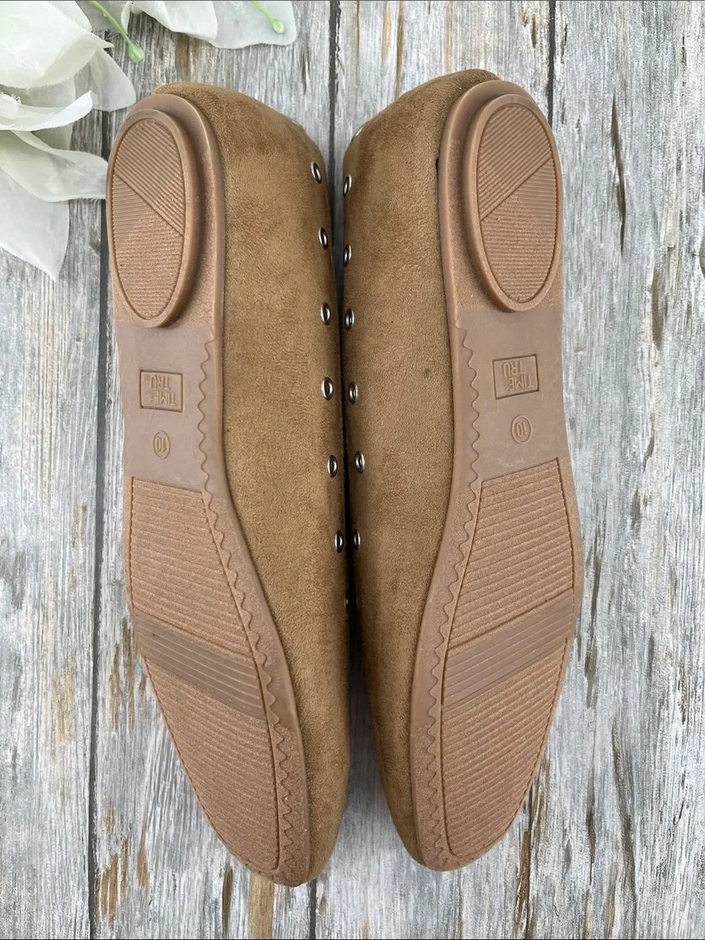Women's Faux Suede Corset Ballet Flats Shoes Size 10